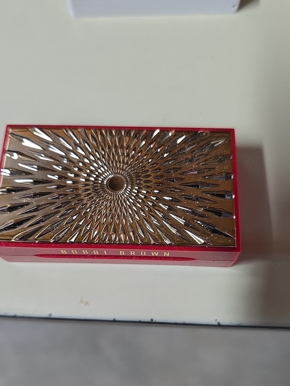 Bobbi Brown Red Compact with Radiant Gold Embossed Lid